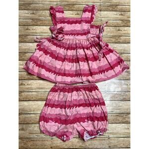 Ric Rac & Ruffles Pink Mermaid Pinafore Set 4T